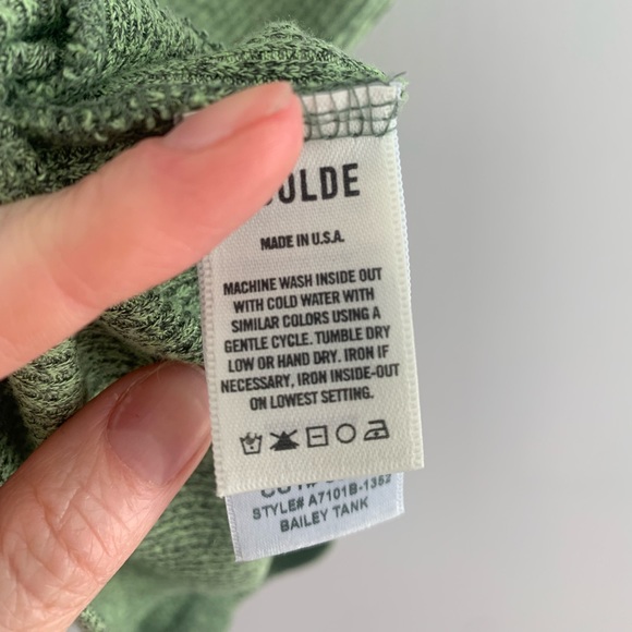 Agolde Pistachio Green Bailey crew neck tank XS-S - Picture 2 of 4